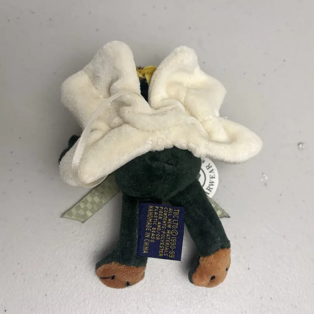 Boyds Bears Lilly R Ribbit Frog Sunflower Angel Wings Ornament 5in Vintage Plush